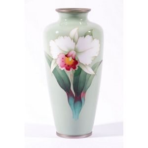 Cloisonne floral vase, height 22 cm