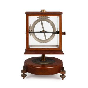 English, circa 1900 a mahogany cased dip circle on stand, circa…