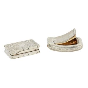 A George III silver snuff box & an Edward VII silver box,…