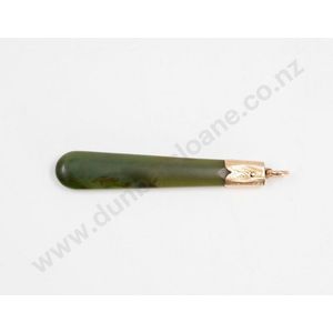 New Zealand Colonial 9ct mounted greenstone pendant, plain…