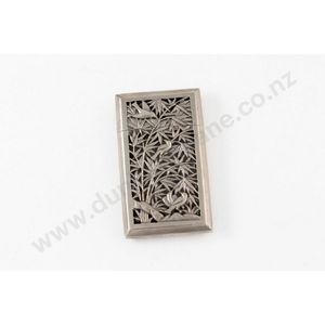 Asian silver calling card case, pierced design with a dragon to…