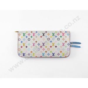 Louis Vuitton, Bags, Louis Vuitton White Multicolor Murakami Continental  Long Wallet Yellow Interior