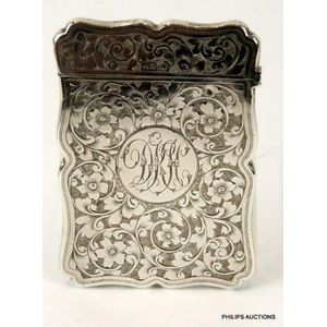 A sterling silver visiting card case, 1901 Chester, with…
