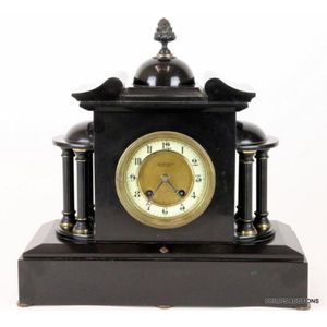 Late 19th century black marble or slate clock - price guide and values