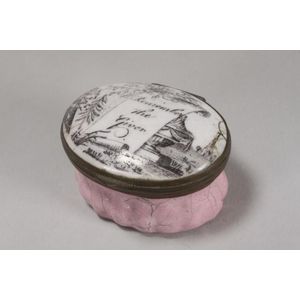 George III enamel patch box, c.1780, of oval form, inscribed…