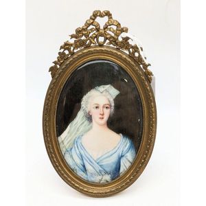 Georgian portrait miniature, fine example of elegant brushwork…