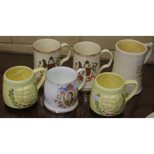 Pair 1953 Ridgeways Coronation cups, along with pair 1949 Royal…