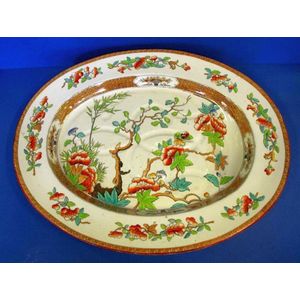 Early Copeland 'Indian Tree' meat platter, 48 cm wide approx.
