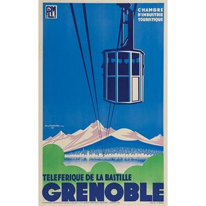 G Growe, Grenoble, Teleferique de la Bastille, printed by Les…