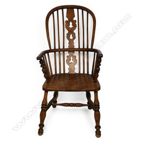 A 19th century elm and ash country Windsor chair, with pierced&hellip;