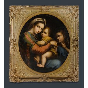 After Raphael, Madonna della Sedia old framer's label verso for…