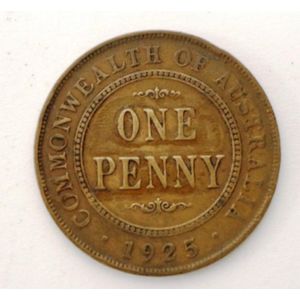 1925 Australian Penny - Coins - Numismatics, Stamps & Scrip