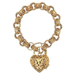 A curb link padlock bracelet, the pierced belcher link bracelet…