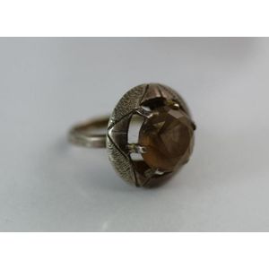 Mexican silver ring with smokey quartz - Rings - Jewellery