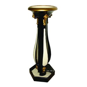 A painted and gilded Victorian cast iron font type stand, the…
