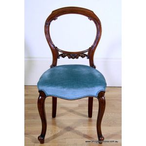 A set of six Victorian walnut balloon back chairs. Mid 19th&hellip;
