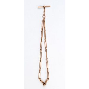 Henry Young antique rose gold Albert fob chain, 19th century,&hellip;