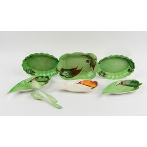 A collection of Carlton Ware eucalyptus leaf dishes and salad…