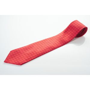 A silk tie by Hermes, styled with a dark red geometric pattern&hellip;