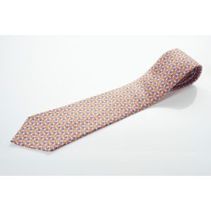 A silk tie by Hermes, styled with blue birds on an orange&hellip;
