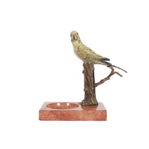 Table lighter cold painted budgerigar, smokers compendium,…
