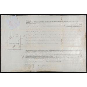 An 1856 Tasmanian land Grant by purchase, March 1856 land grant…