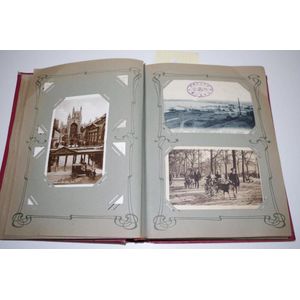 Antique Postcard Album With Over 200 Postcards Circa 1900s 