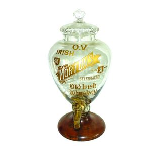 A c.1900 'Irish Morton's Old Irish Whiskey' glass bar top…