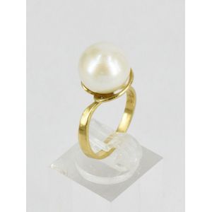 Adjustable 18ct Gold Pearl Ring - 12mm - Rings - Jewellery