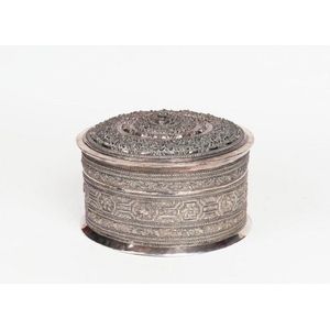 A silver Shan betel nut container and cover, Burma, 19th/20th…