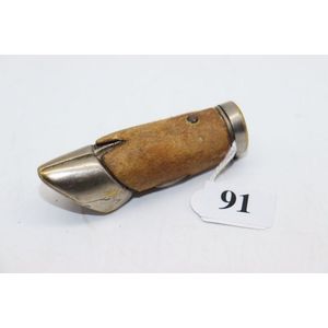 Vintage novelty vesta case, in the shape of hoof with metal…