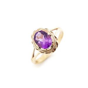 Amethyst & Rose Gold Ring, 9ct, Size O - Rings - Jewellery