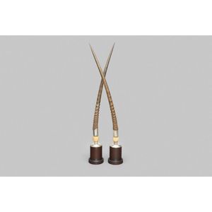 A pair of oryx horns, mounted by Tony White in sterling silver…