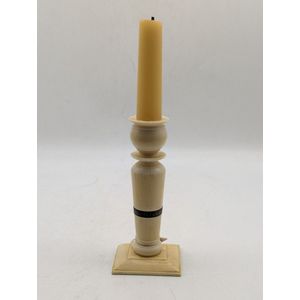 Pair of large spiral wooden candlesticks 