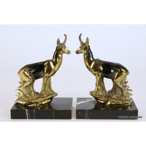 Pair of Vintage Metal Shell Bookends With A Brass Finish