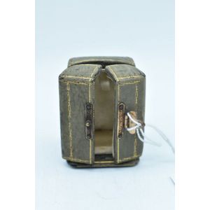 Antique Aspray's of London leather jewellery box with brass…