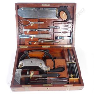 A rare cased coroner's instrument set manufactured by John…