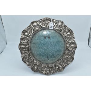 Sterling silver embossed round photograph frame, hallmarked…