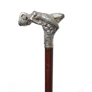 Gift Wooden Walking Stick Cane With Nickel Chrome Nautical Telecope 