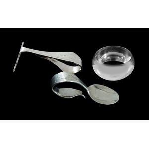Silver Pusher, spoon and Serviette ring. 935 silver, serviette…