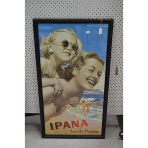Advertising poster 'Ipana Tooth Paste' framed, approx 97 cm x…