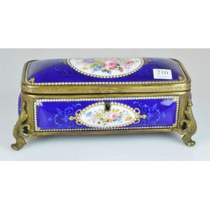 A French gilt metal and enamel jewelled casket, late 19th…
