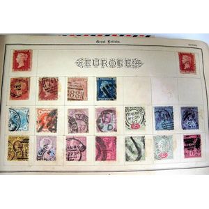 19th century stamp album British, Australian world