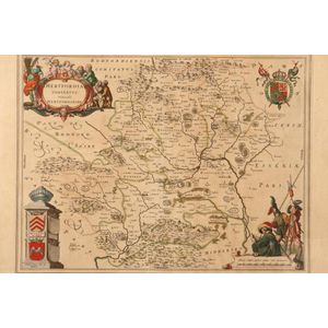17th century map of Hertfordshire, taken from Blaeu's atlas…