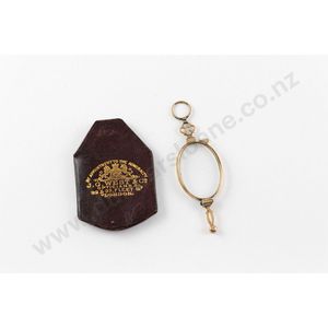 Victorian gold plated folding lorgnettes with original pouch…