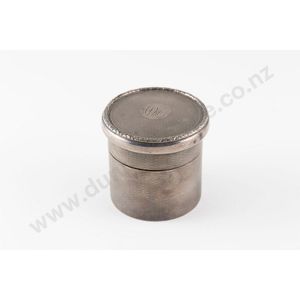 George V heavy sterling silver canister all machine engraved…