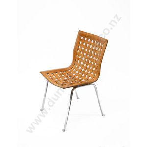 A set of four Fasem Italian chairs, with tan leather interwoven&hellip;