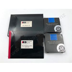 New Zealand 1991 Rugby World Cup coin sets proof and unc set…