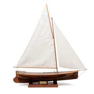 A scratch built model yacht made from Tasmanian timbers,…