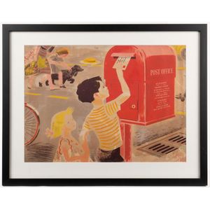 Two vintage Australia Post framed posters, circa 1950s, 34 x 46…